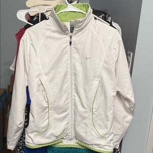Nike White Jacket with Green Details